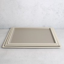 컬러 일식쟁반 액자형 논슬립 트레이 브라운 4size 1인세트 쟁, 4호