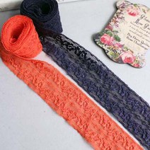 스판레이스]더블송이-2color (1428561) srn 소품레이스 장식레이스 레이스, 오렌지, 1개