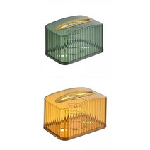 자동차 사무실 가정 장식을위한 2 조각 티슈 디스펜서 상자, 18cmx12cmx11cm, 플라스틱, 녹색과 호박색