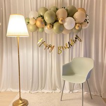 [3시전당일발송] DIY 구름 풍선 가랜드 올리브 벌룬클라우드 생일파티 브라이덜샤워 베이비샤워 파티용품 환갑 팔순 풍선장식, 풍선가랜드+조화줄기+캘리생일가랜드