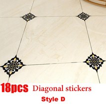 리빙보드 욕실벽보드 대리석 비닐 스티커 방수 모조 세라믹 타일 벽지 욕실 주방 자체 접착 PVC 홈 벽 데칼, [07] Style D -18pcs
