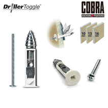 코브라 드릴러 토글 석고 보드 앙카 석고보드용 토글러 TV 스크린 계단 난간 설치 고정, 2.360RE(나일론53mm 6개입)