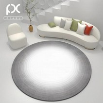 원형 발코니 매트 침실 서재 회전의자 발매트, 250cm*250cm/흑백