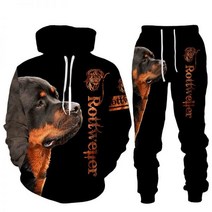 Rottweiler Dog 3d 인쇄 까마귀 정장 남성 가 겨울 캐주얼 스웨터 트레이닝 복 Tracksuit 세트 패션 의류