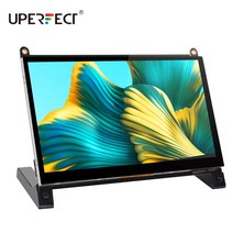 UPERFECT-휴대용 모니터 5 인치 터치 스크린 IPS 디스플레이 800x480 16:9 내장 듀얼 스피커 USB HDMI 라즈베리 파이 호환, 미국, Black, 미국 플러그