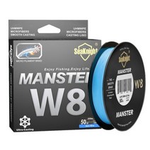 바다 합사 카본 낚시줄 와이어 민물 쭈꾸미 SeaKnight 브랜드 MONSTER/MANSTER W8 낚싯줄 150M 300M 500M 8 가닥 꼰 멀티 필라멘트 PE 라인 15-, Gem Blue, 150M 65LB