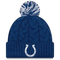 New Era 여성용 NFL 공식 코지 케이블 니트 커프 폼 비니 모자 애리조나 카디널스 레드, One Size, Indianapolis Colts Blue