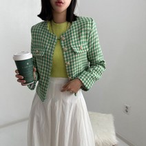 베이시코 / 컬러제비체크 노카라자켓
