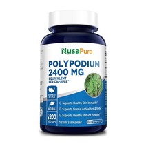 폴리포듐 루코토모스 추출물 2400mg 200 식물성 정 (채식주의자 GMO 프리 & 글루텐 프리)
