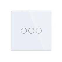 Bingoelec Tuya WiFi 스위치 일반 소켓 없음 중립 와이어 유리 패널 1/2/3gang 스마트 스위치 작동 Alexa Google 홈, white 3 gang