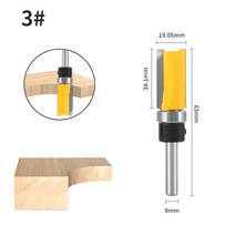nxwind 4pcs 8mm 생크 템플릿 트림 패턴 라우터 비트 목공 빙삭기 173, 협력사, 8x19.05x38.1