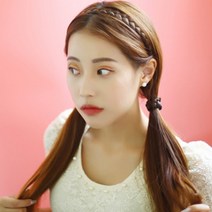 폴리 메탈 벼머리 가발 헤어밴드 머리띠, 색상선택:네추럴블랙M, 색상선택:네추럴블랙M