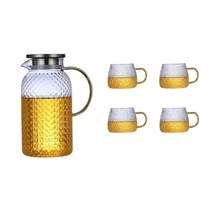 내열유리티포트 티팟 직화 유리주전자, 1600ml+4포트
