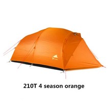 3F UL GEAR 초경량 야외 캠핑 텐트 4 인용 3/4 시즌 방수 대가족 텐트, 하나, 210T 4 season orange