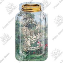 정원 꾸미기 마당 Putuo 장식 그림 로그인 메이슨 항아리 모양 나무 표지판 플라크 소박한 홈 농가 벽, 07 MJ0223_01 8.3x4.5inch