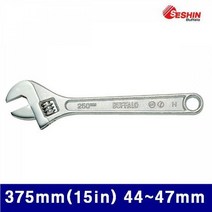 세신버팔로 세신버팔로-1040403 몽키스패너/375mm(15in)/44-47mm (양구스패너/스패너/몽키스패너/조합렌치/몽키/수작업공구/공구/건강/생활 추천), 1