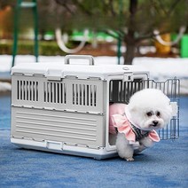 접이보관 켄넬 고양이 강아지 케이지 이동장 대중교통, 블랙/오렌지 대형 20kg