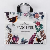 꽃새 쇼핑백 50장 1set 매장 비닐 쇼핑 봉투, 미니35*25cm
