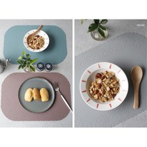 홈다이닝 테이블웨어 실리콘식탁매트 1인용 테이블셋팅 원룸 손님초대상 주방데코 상차림 홈파티 자취생, 민트