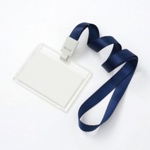 기타 투명 아크릴 사원증 케이스 가로형 3p 1세트 네이비, 단품