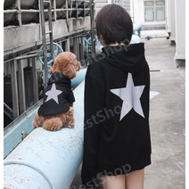 개플룩 강아지 커플룩 가을 겨울 커플옷 강아지옷 시밀러룩, S, 블랙 주인의