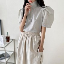 수키 카라 반지퍼 블라우스 1082419