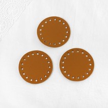털실나라 초미니 원형 가방바닥 6x6cm 3p 텀블러홀더, 머스타드 3p