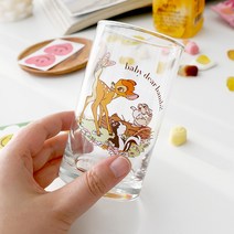 모애 레트로감성 홈카페 디자인 아기사슴 밤비D 유리컵