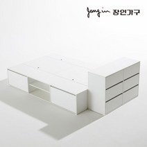 [장인가구] [ 아이브]와츠 낮은벙커 모듈형 빅수납 침대 SS 확장형 3단 서랍장