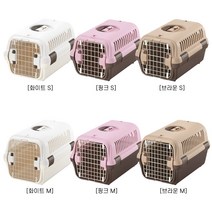 리첼 반려동물 싱글 도어 캠핑캐리 이동장, 핑크