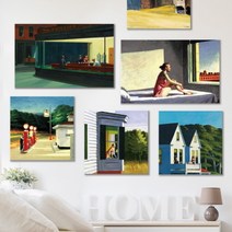 [아도라하우스] 캔버스액자 애드워드 호퍼 시리즈1 C타입 35x40cm, 선택:13. tables for ladies