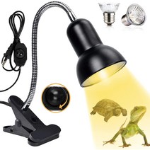 iGrow 거북이 키우기 애완거북이 50W 파충류 램프 거북이수족관 히팅 조명 + 램프 UVA UVB 타이머 자동 켜기/ 끄기, 조광기