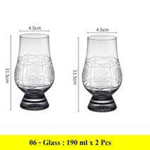 2 Pcs 세트 패션 홈 바 무연 위스키 유리 컵 0902-01, 06-2 PC, 2개