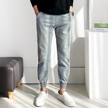 맨즈에버 데님 스판 남자 밴딩 조거 청바지