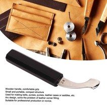 가죽 크리저 조정 휴대용 가열 전문 에지 프레스 스카이빙 도구 나무 손잡이 DIY 공예용, 한개옵션0