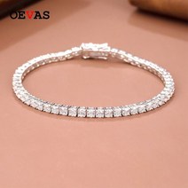 다이아몬드 예물반지 커플링 결혼 oevas 100 925 스털링 실버 3mm 고탄소 전체 드릴 틈새 패션 슈퍼 플래시 팔찌 고급 보석 선물 도매