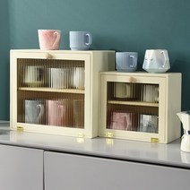 예쁜 원목 아크릴 주방 찬장 부엌 식탁 컵 식기 그릇장 수납장 상부장 장식장 화장품 보관, Changhong 유리가있는 이중 창고 플레이트