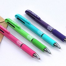 초저점도 3색 브랜드 볼펜 명품 필기감좋은 펜 4종 0.5mm 신기한 학용품 특이한 얇은 각인 색볼펜 볼팬 잘써지는 부드러운 선물용 다색 공시생 유성 삼색 사무용 필기구, 핑크 1자루 0.5mm