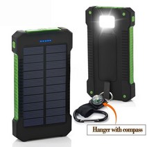 태양광보조배터리 202220000mah solar power bank 태양열 휴대 전화 충전기 with flashlight comapss 외부 poverbank for 12, 빨간색