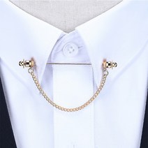 고정 바 체인 브로치 카라 클립 넥타이핀 셔츠 카라핀