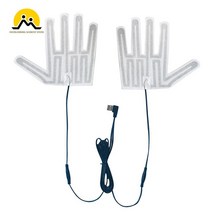 충전식발열장갑 겨울 오토바이 발열장갑 열선장갑 5V 2A 다섯 손가락 장갑 1 쌍 USB 전기 난방 패드 배터, 01 White