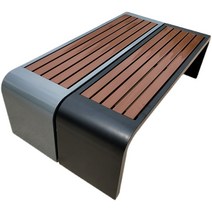 공원 평벤치 정원 옥상 버스정류장 대기실 야외 의자, 길이 100x 폭 40x 높이 45cm 회색