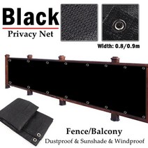 메쉬 휀스 펜스 철망 울타리 너비 1m hdpe 정원 그물 보호 스크린 뒤뜰 방풍 정원 식물 태양 보호소 커버 발코니 테라스 프라이버시 그물, 1x8m, 검은색