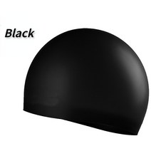 남녀공용 실리콘 수영 모자 방수 귀 보호 대형 다이빙 편안한 수상 스포츠 액세서리 1 개, 08 black