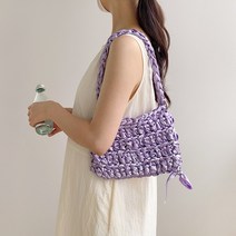 [울클럽]플레이리본 실키숄더백 코바늘 DIY 키트 리본가방 공단리본(동영상), 28 모카골드