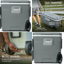 HEAVY DUTY 휴대용 단열 아이스 체스트 쿨 박스 바퀴 달린 핸들 하드 쿨러