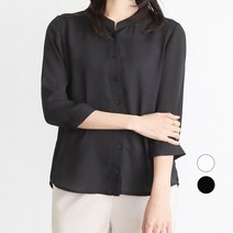 프롬코 여성 칠부 소매 헨리넥 쉬폰 블라우스 FRC154