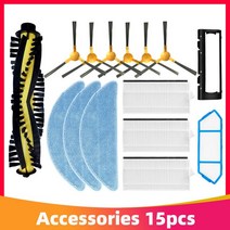호환 Ichos Create NetBot S15 Neatsvor X500 X600 Tesvor Pro 로봇 진공 청소기 메인 사이드 브러시 Hepa 필터 걸레 천 부품, [07] Set 1