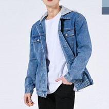 [제이스코] 남자 후드 청자켓 워싱 데님자켓 간절기 남성캐주얼 아우터 JMM521M 2컬러
