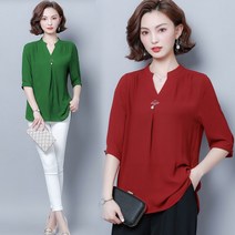 브이넥 쉬폰블라우스 3095 [CESS] 4색상 차이나